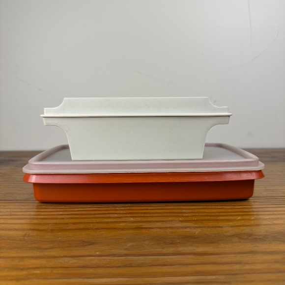 Vintage Tupperware Butter Dish + Rectangular Container | Modular Kitchen Set - Picture 5 of 13